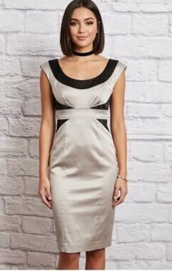 London Times satin midi dress